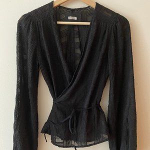 Embroidered Reformation Wrap Top!